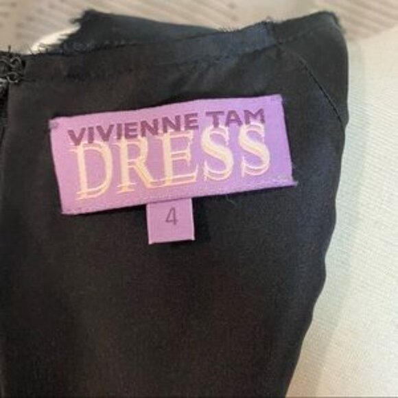 Vivienne Tam Dress Black Silk Textured Dress Size 4 - Picture 8 of 8